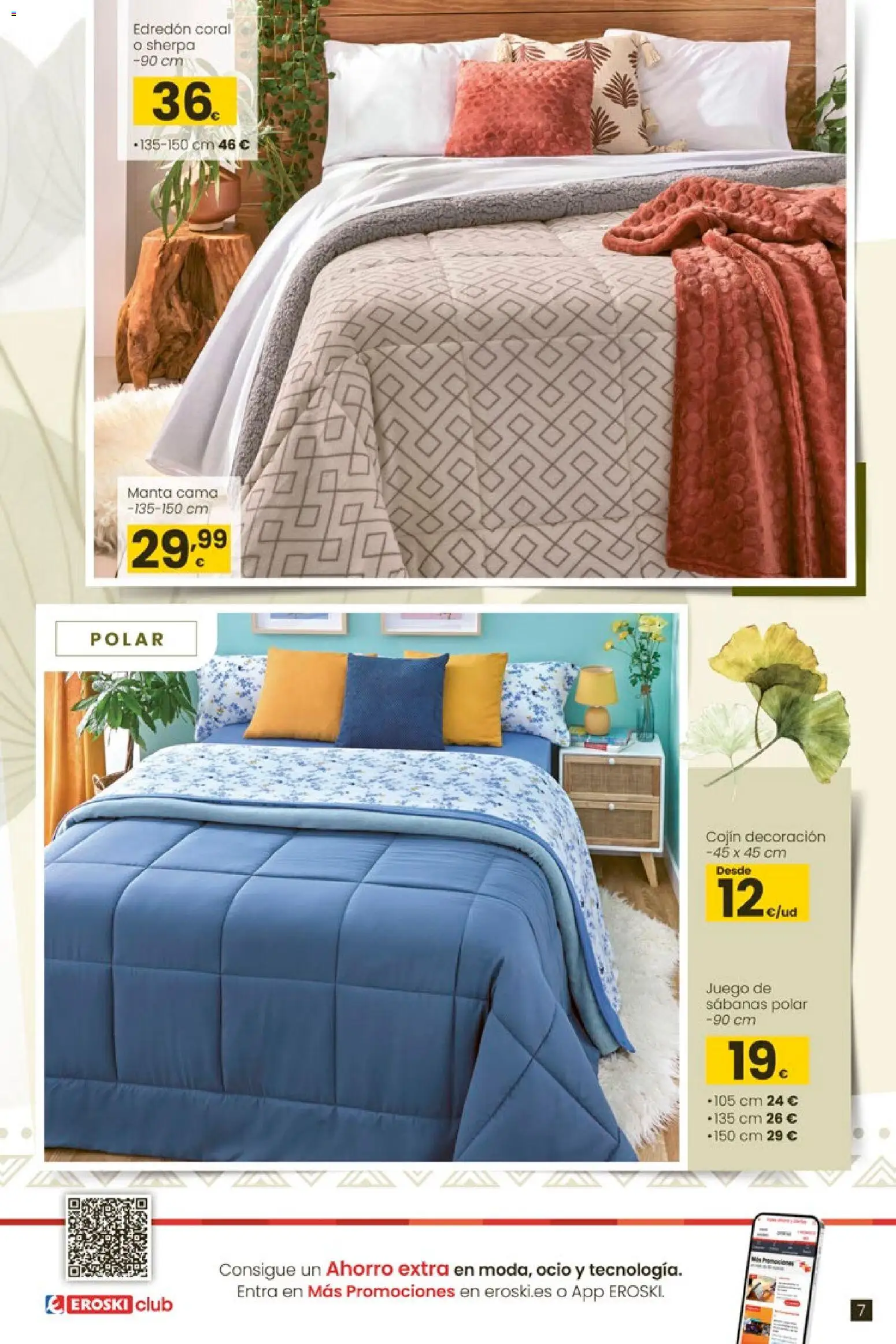 Eroski -  Qué agusto │ válido desde el 07.01.2026 | Página: 7 | Productos: Edredón, Juego de sábanas, Manta, Cama