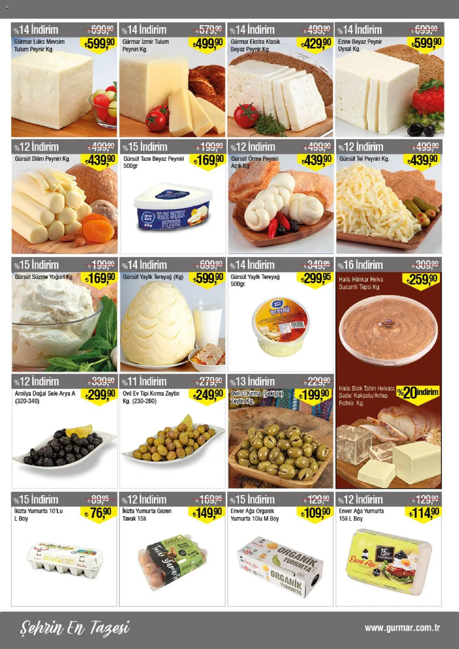 Gürmar - Katalog - 16.02.2026 tarihinden itibaren geçerlidir | Sayfa: 3 | Ürünler: Tereyağı, Peynir, Yoğurt, Tulum