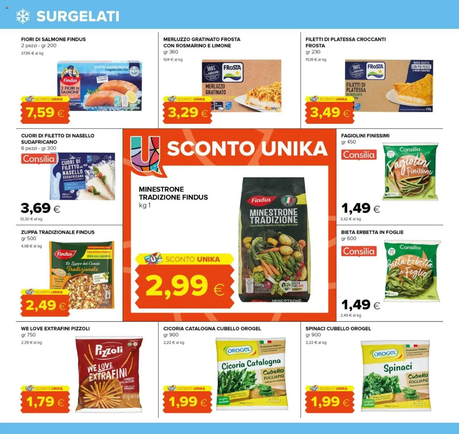 Volantino Oasi del 21.11.2025 | Pagina: 18 | Prodotti: Minestrone, Merluzzo, Limone, Spinaci