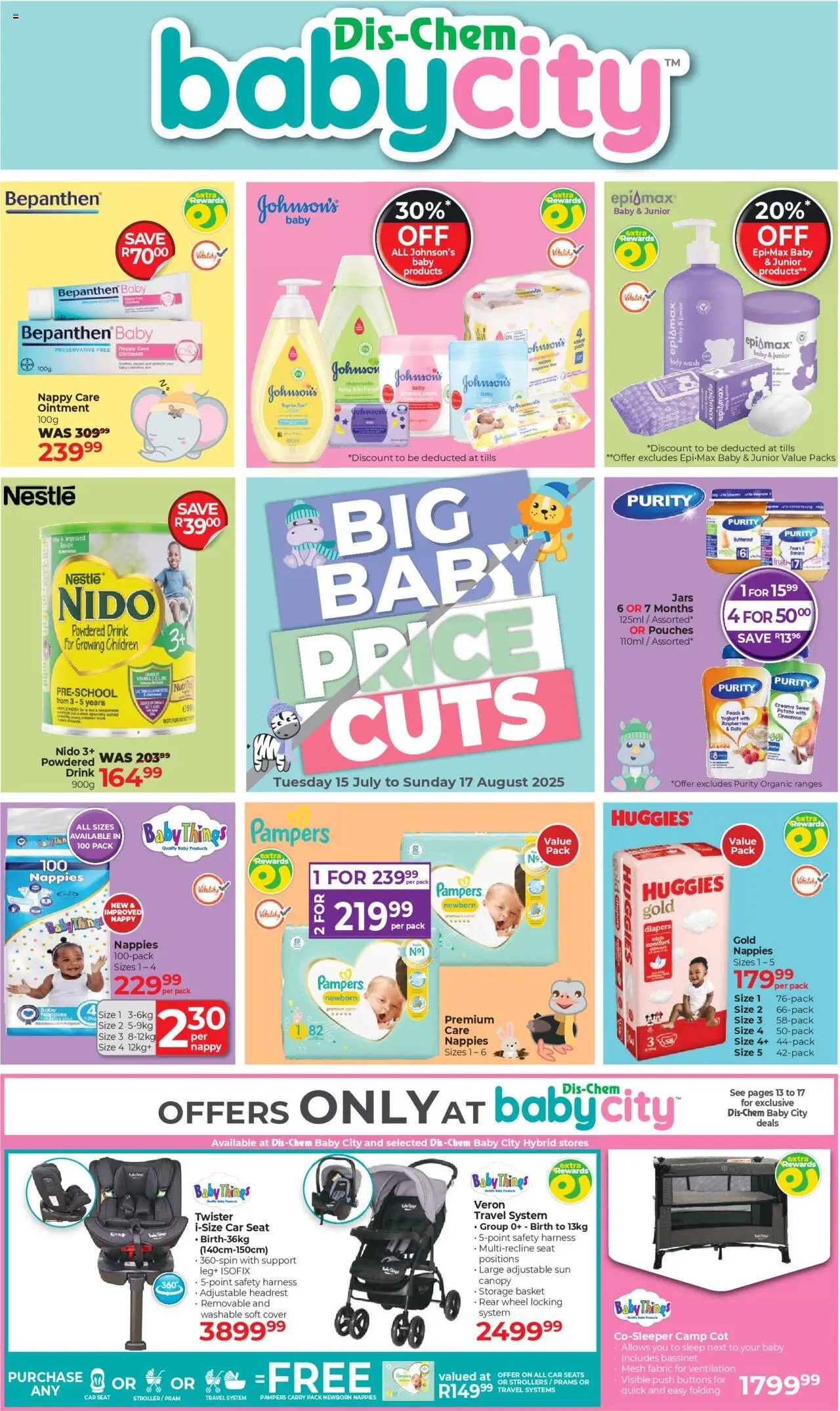 Baby City Specials │ valid from 15.07.2025 | Page: 1 | Products: Basket, Oats, Preservative, Nappies