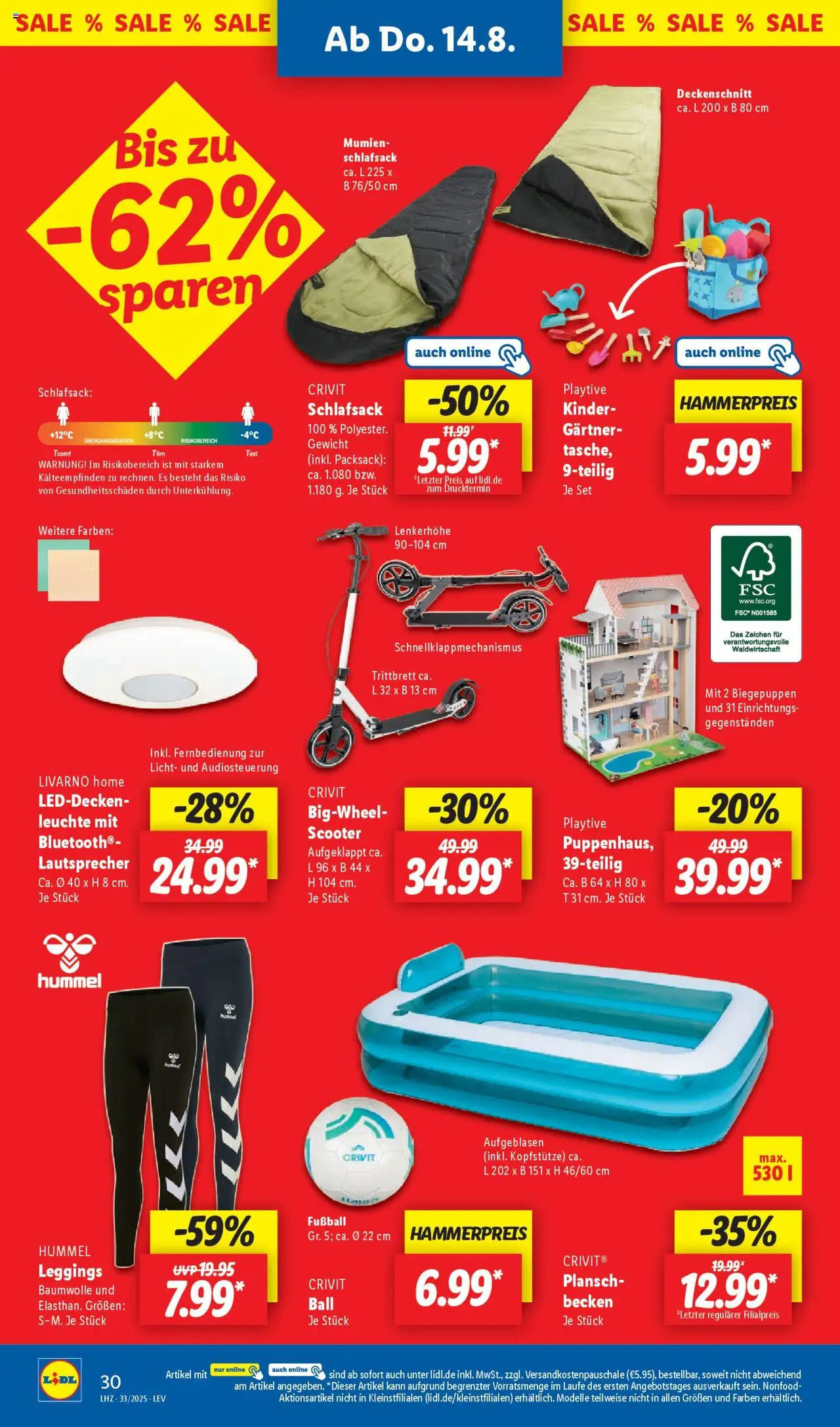 Lidl Prospekt Solingen	 - gültig ab dem 11.08.2025 | Seite: 44 | Produkte: Lautsprecher, Scooter, Fußball, Leggings