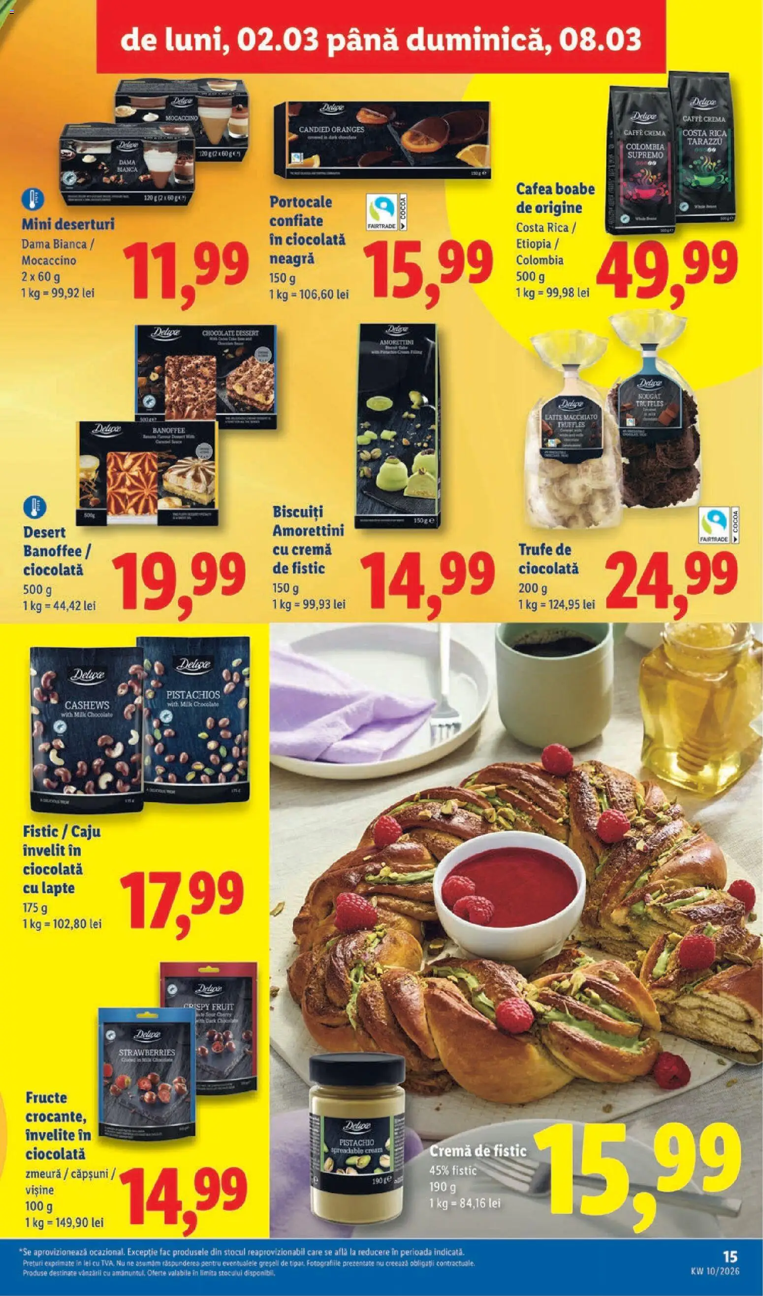Noul catalog Lidl – valabil de la 02.03.2026 | Pagină: 15 | Produse: Portocale, Fistic, Căpșuni, Fructe