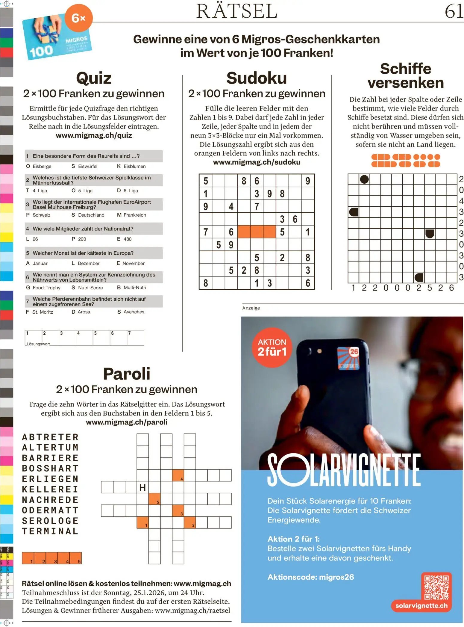 Migros Magazin – gültig ab 19.01.2026 | Seite: 61 | Produkte: Orangen, Wasser