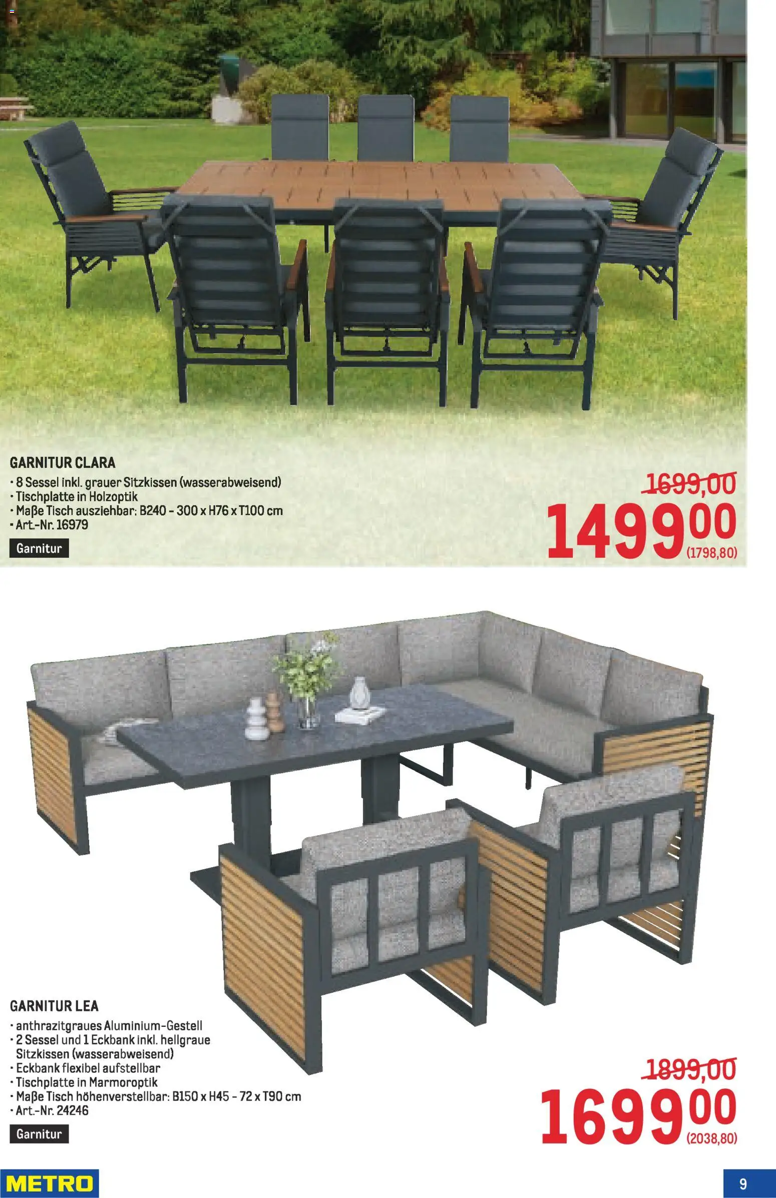 Metro angebote Garten Spezial MP08 gültig ab 02.04.2026 | Seite: 9 | Produkte: Sessel, Tisch