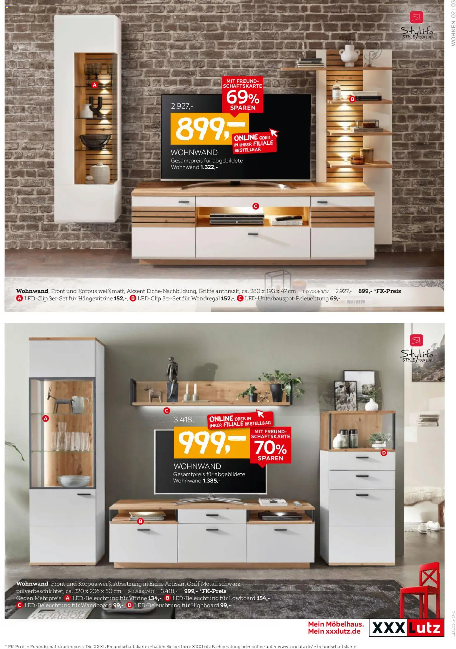 XXXL Lutz Wohnen-Preishits! – gültig ab 26.10.2025 | Seite: 3 | Produkte: Wandregal, Wandboard, Vitrine, Hängevitrine