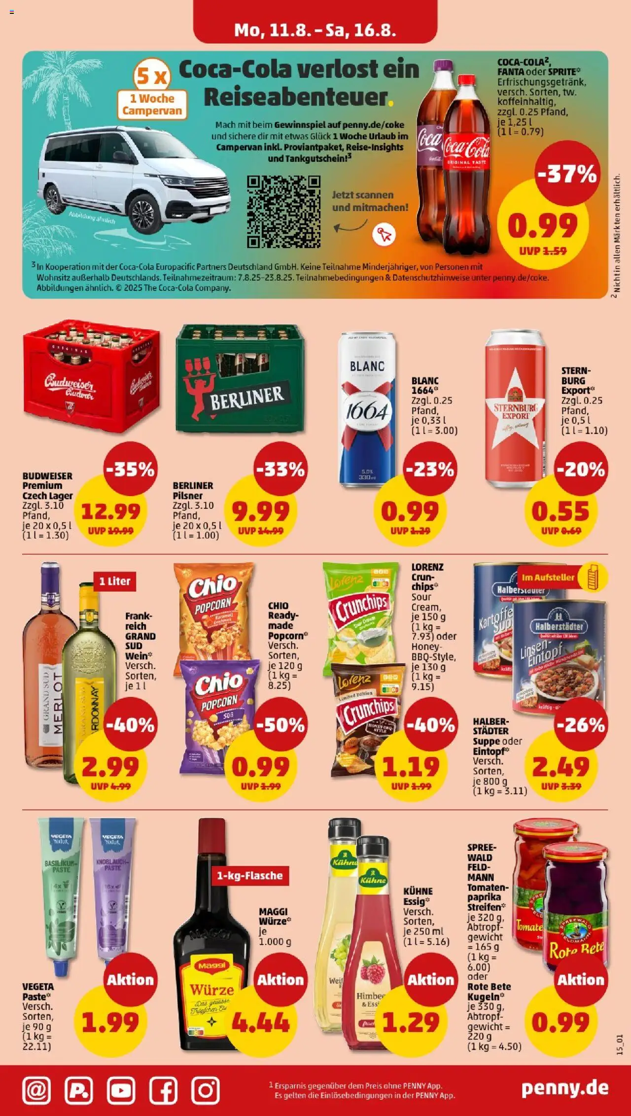 Penny - Berlin - gültig ab dem 11.08.2025 | Seite: 15 | Produkte: Berliner, Fanta, Merlot, Tomaten