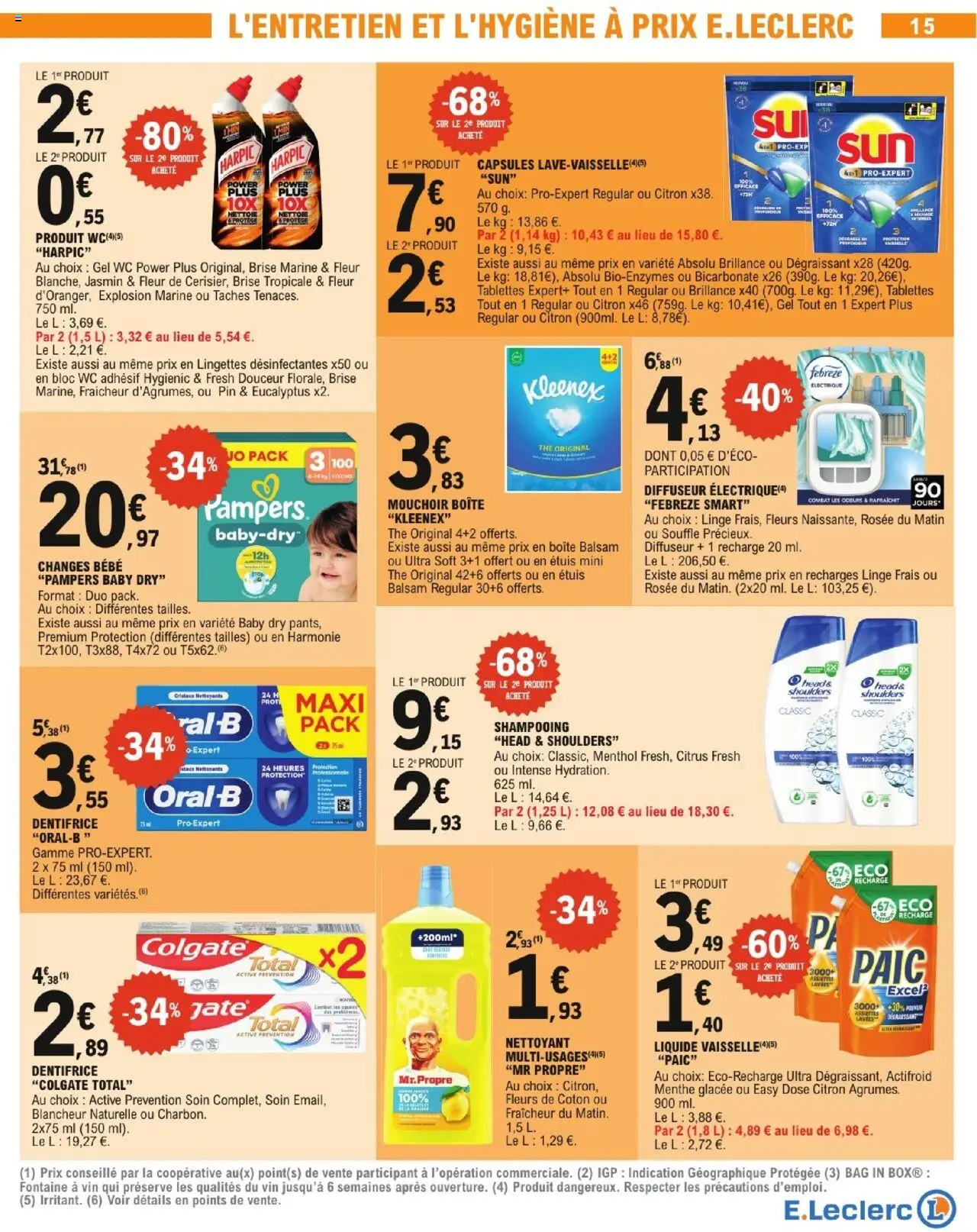  | Page: 15 | Produits: Menthe, Shampooing, Dentifrice, Couches pampers