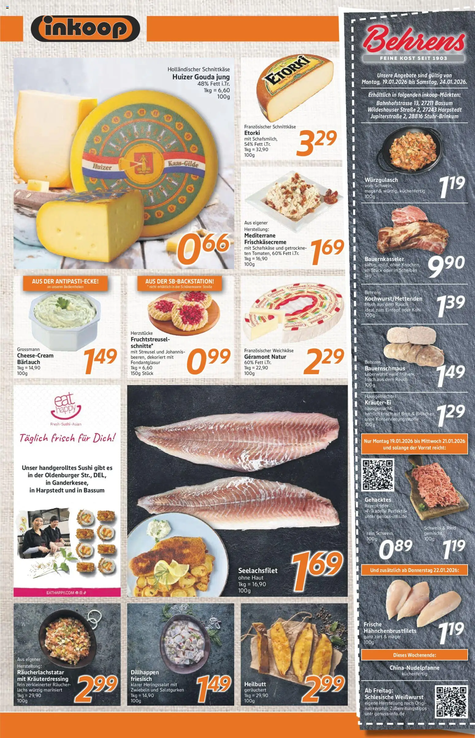 Inkoop Prospekt – gültig ab 19.01.2026 | Seite: 4 | Produkte: Geramont, Zwiebeln, Brot, Schafskase