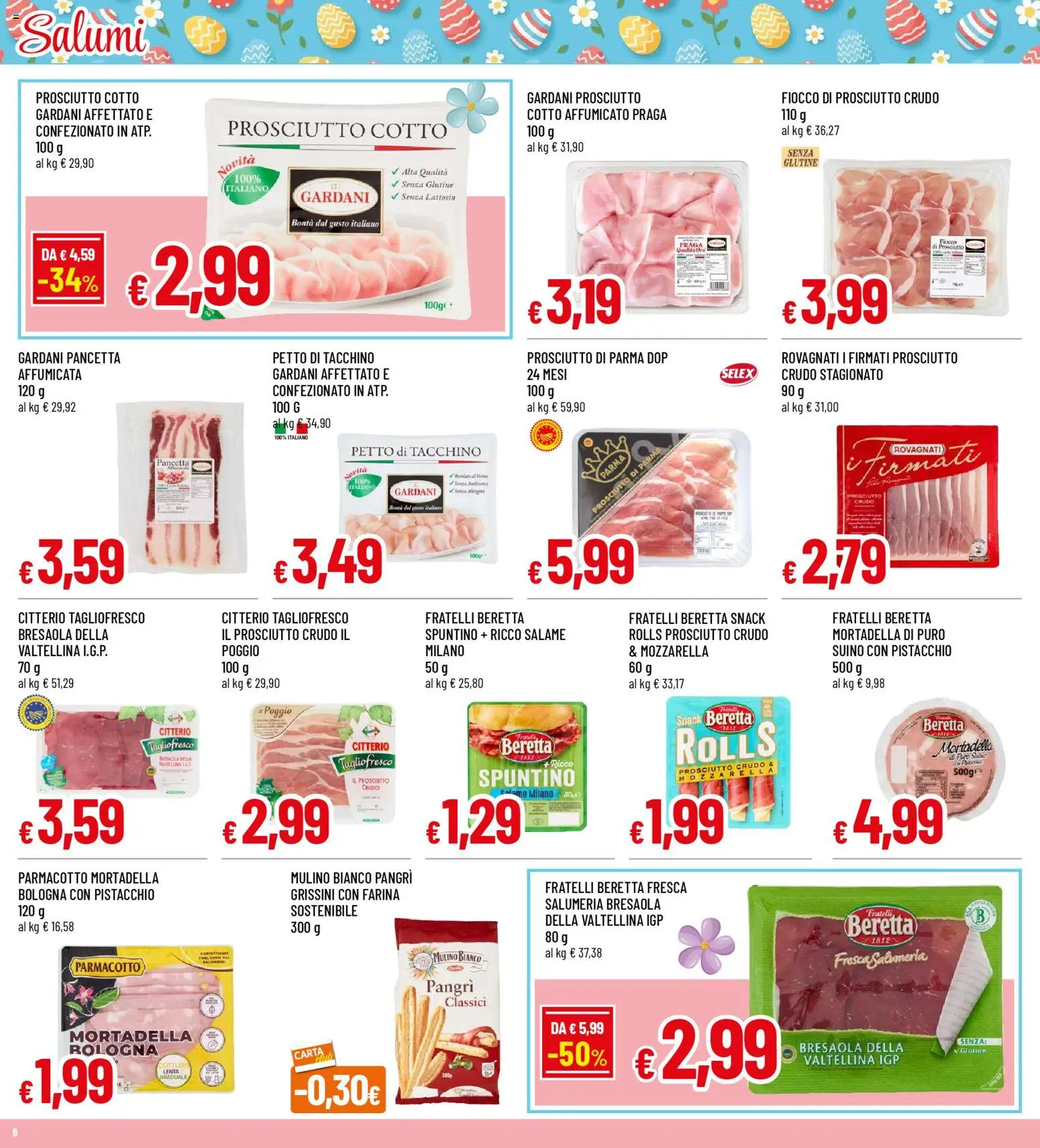 Volantino Galassia del 23.03.2026 | Pagina: 6 | Prodotti: Prosciutto di Parma, Salame, Suino, Tacchino