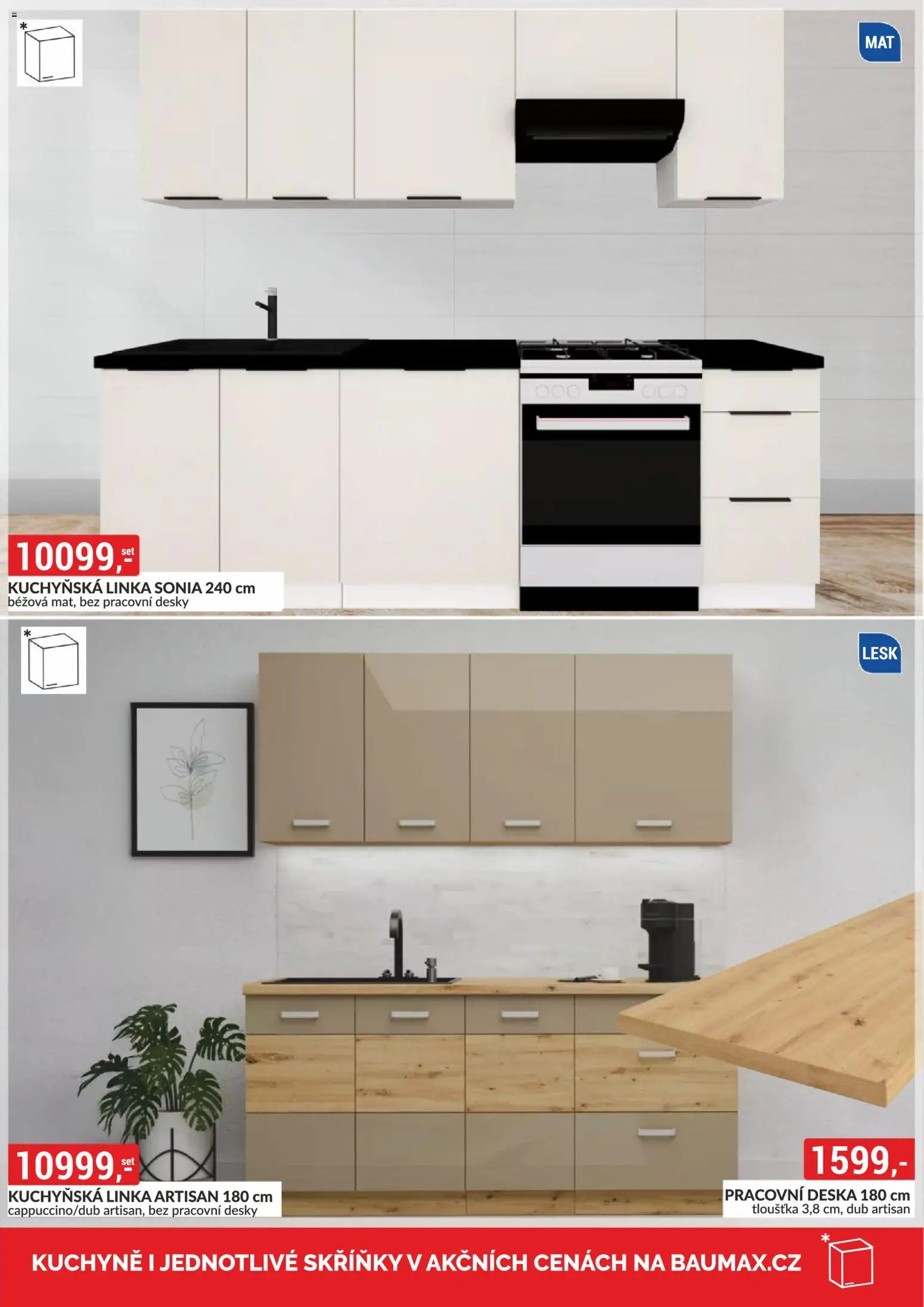 BAUMAX leták - Objevte svět nábytku od 01.04.2026 | Strana: 56 | Produkty: Kuchyňská linka, Pracovní deska, Desky, Kuchyně