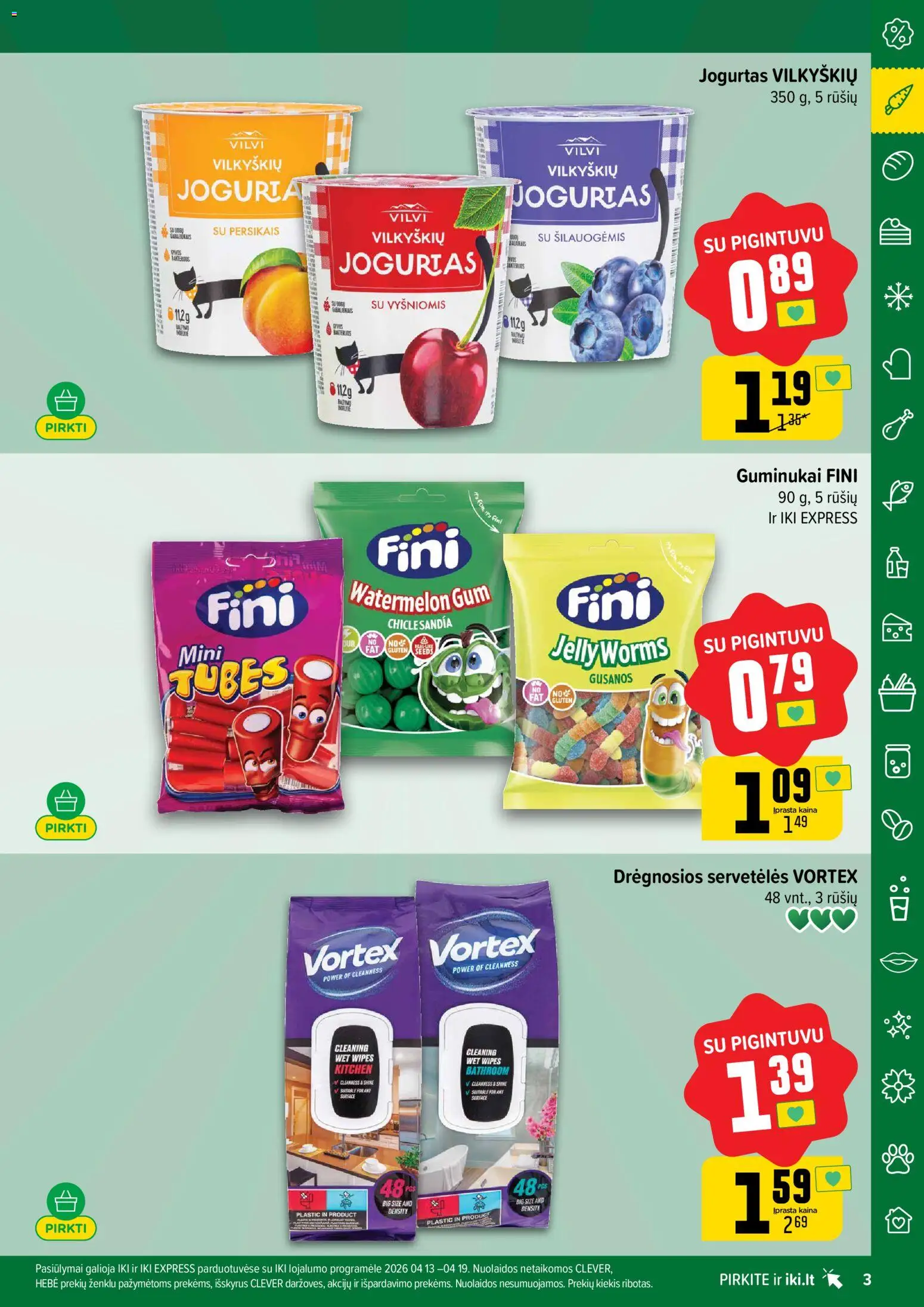 IKI akcijos nuo 14.04.2026 | Puslapis: 3 | Prekių: Jogurtas, Guminukai