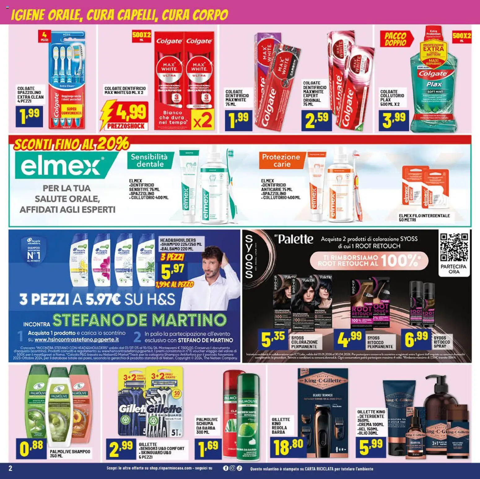 Volantino RisparmioCasa del 26.02.2026 | Pagina: 2 | Prodotti: Dentifricio, Spazzolino, Detergente, The