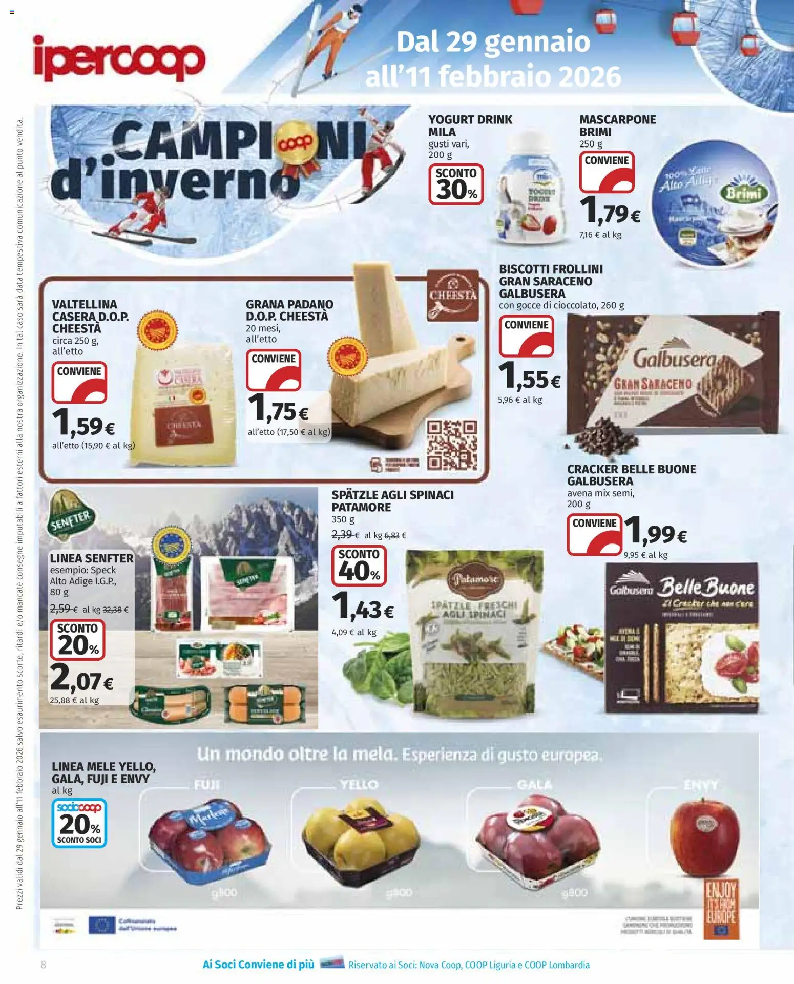 Volantino Ipercoop del 29.01.2026 | Pagina: 8 | Prodotti: Speck, Yogurt, Biscotti, Frollini