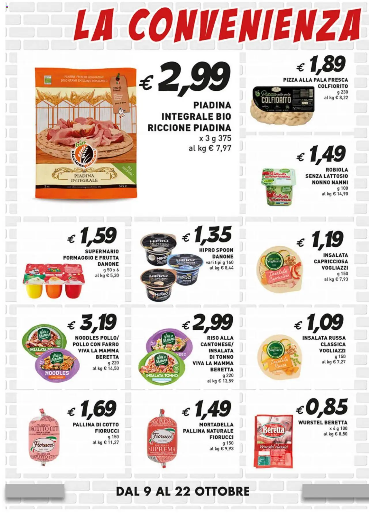 Volantino Coal del 09.10.2025 | Pagina: 2 | Prodotti: Pizza, Pollo, Insalata, Insalata russa
