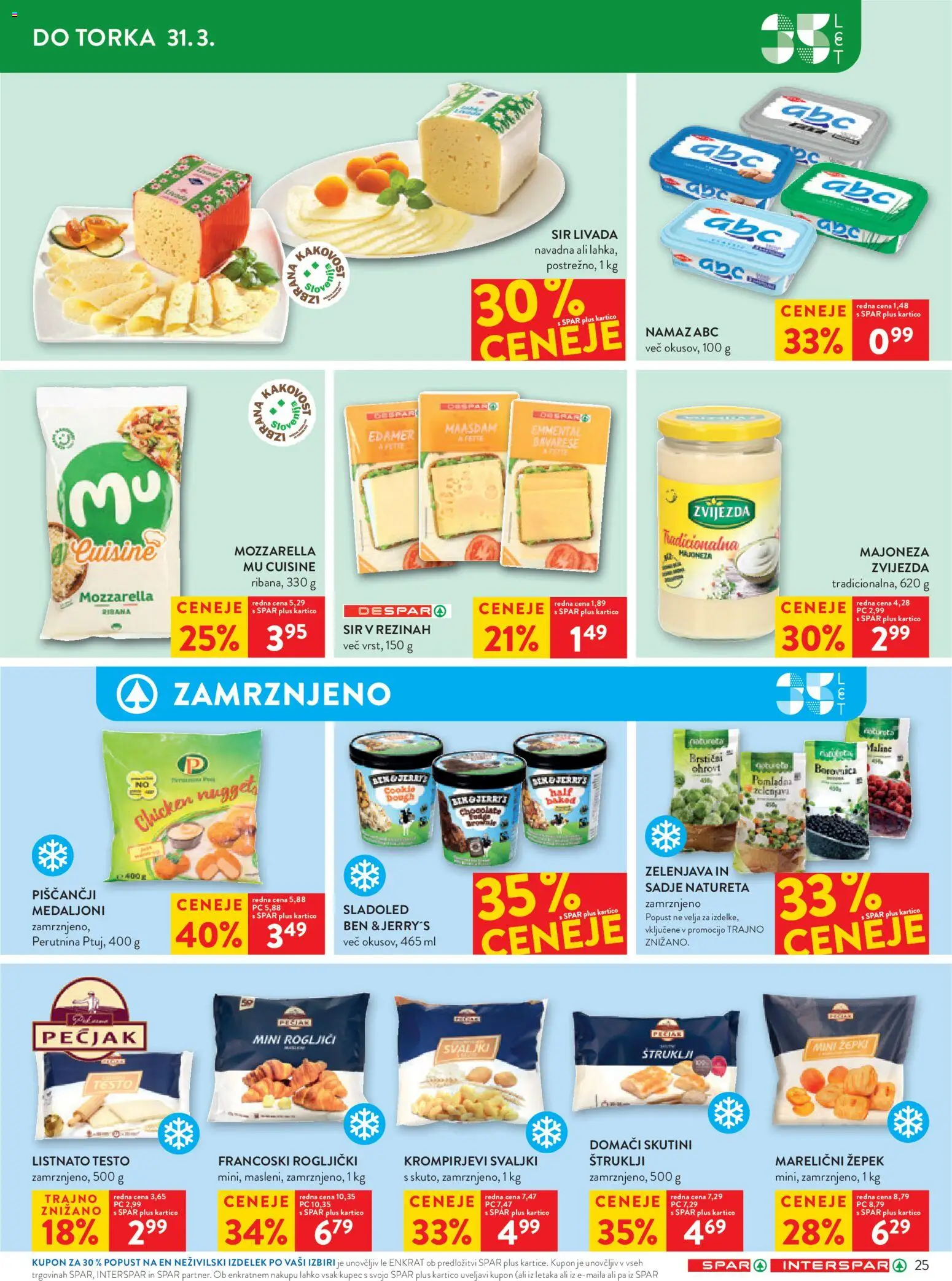 Novi Spar katalog ponudbe – veljaven od 25.03.2026 | Stran: 31 | Izdelki: Štruklji, Maline, Zelenjava, Sadje