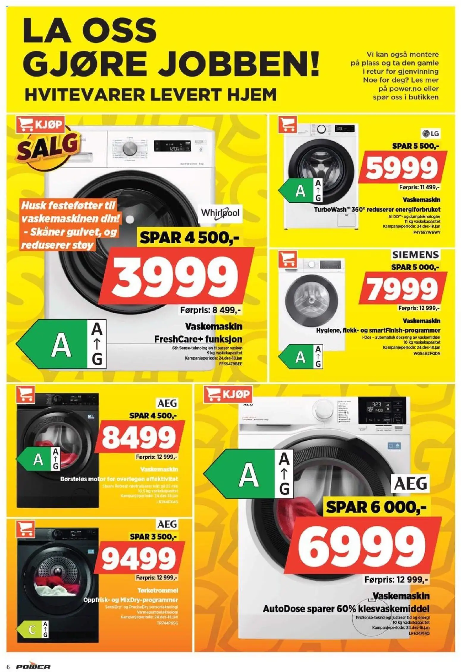 {H1} | Side: 6 | Produkter: Vaskemiddel, Vaskemaskin, Tørketrommel