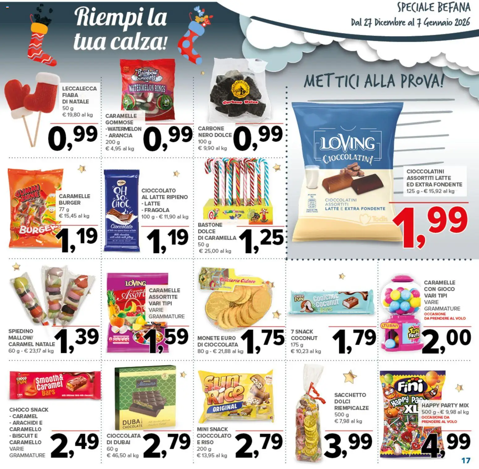 Volantino Todis del 27.12.2025 | Pagina: 17 | Prodotti: Cioccolato, Latte, Arancia, Gioco