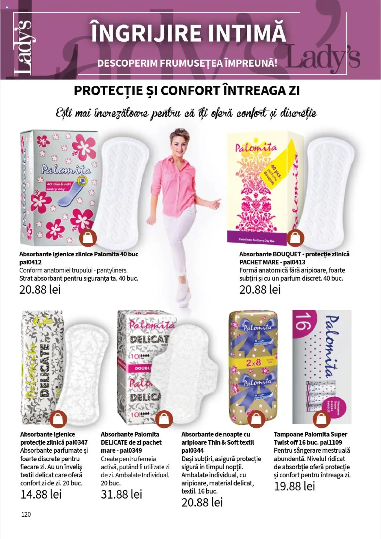 Catalog Lady’s – valabil de la 01.08.2025 | Pagină: 120 | Produse: Parfum, Absorbante, Tampoane