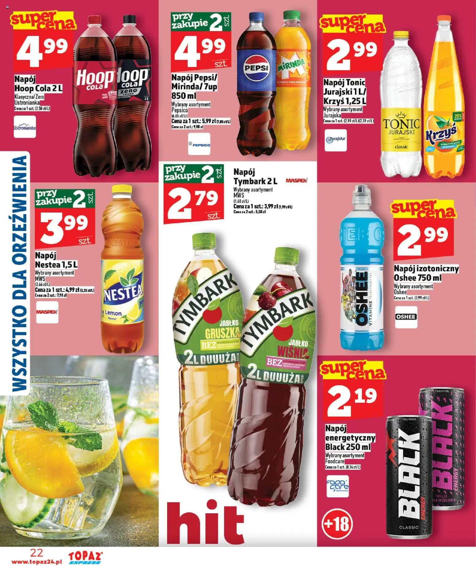 Topaz Gazetka - Express od 22.01.2026 | Strona: 22 | Produkty: Gruszka, Pepsi, Wiśnie