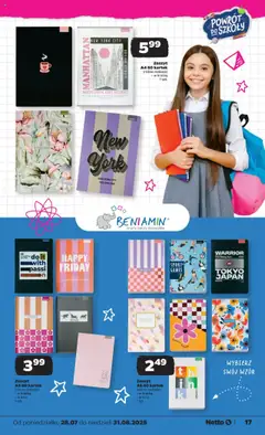 Netto gazetka - Katalog BTS od 28.07.2025 | Strona: 17 | Produkty: Notebook, Zeszyt