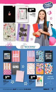 Netto gazetka - Katalog BTS od 28.07.2025 | Strona: 17 | Produkty: Notebook, Zeszyt