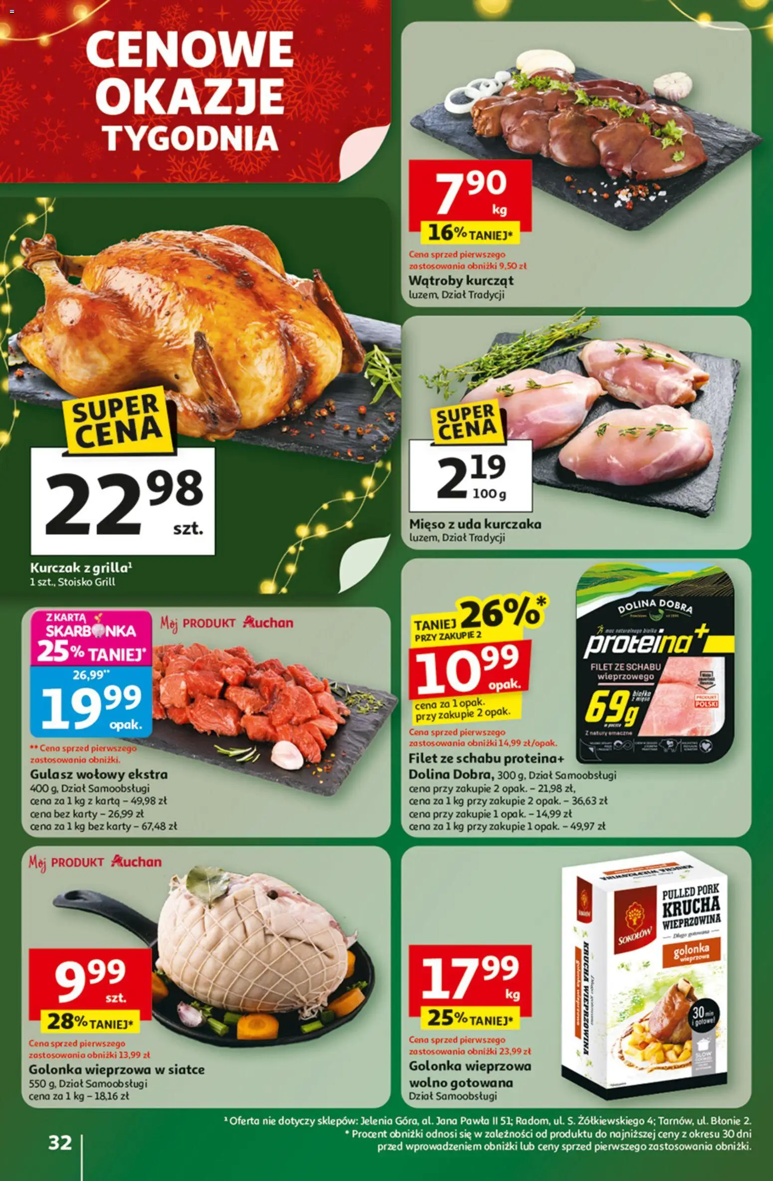 Auchan Black Friday od 27.11.2025 | Strona: 32 | Produkty: Kurczak, Mięso z uda kurczaka, Mięso, Golonka wieprzowa