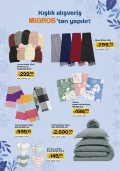 20.11.2025 tarihinden itibaren geçerli olan Migros kataloğu önizlemesi | Sayfa: 102 | Ürünler: Şal, Atkı