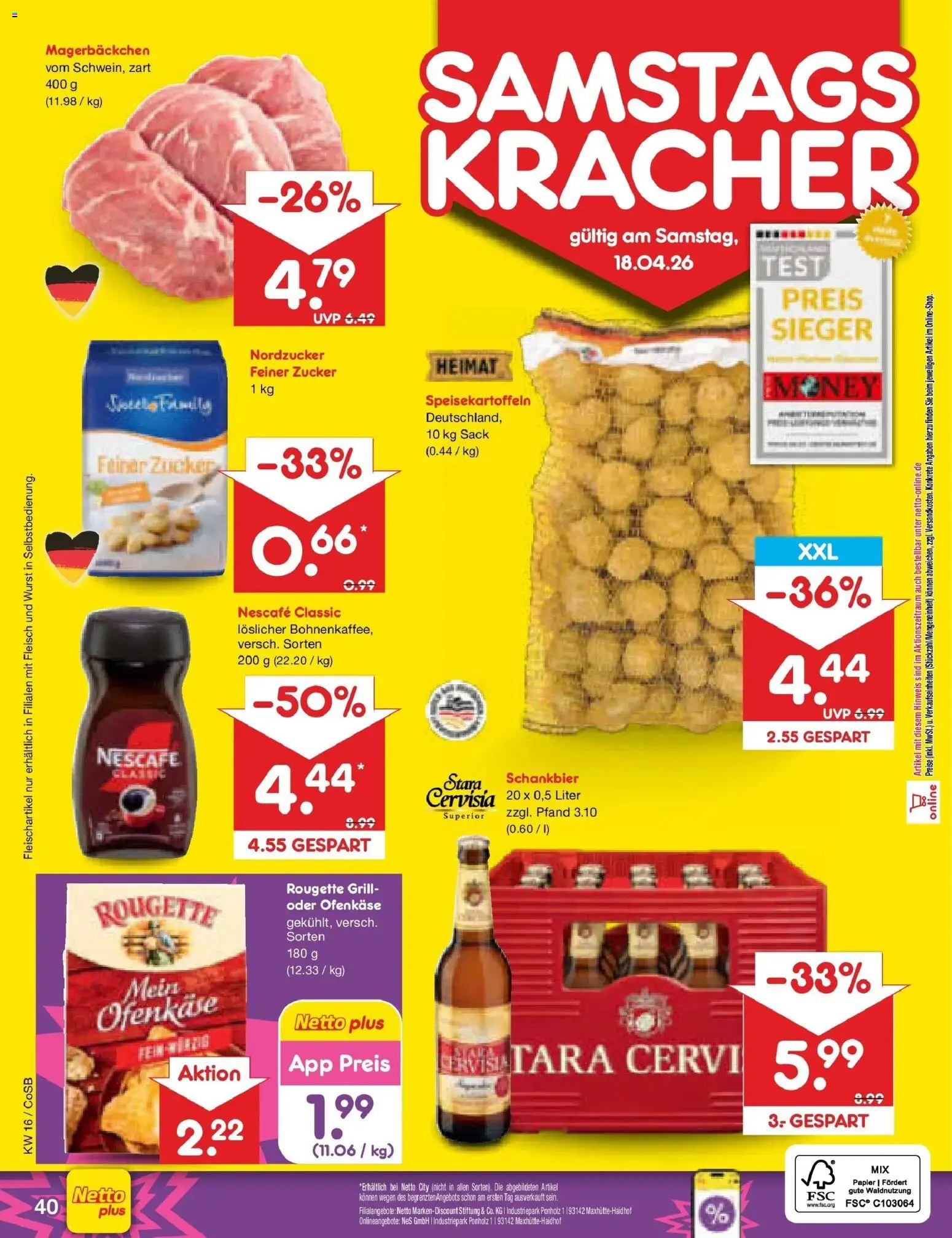 Netto Marken-Discount Prospekt Bitterfeld-Wolfen	 – gültig ab 13.04.2026 | Seite: 62 | Produkte: Grill, Nescafe classic, Wurst, Fleisch