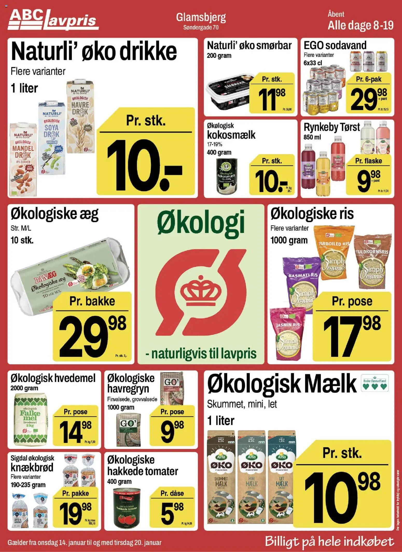 Abc Lavpris tilbudsavis – gyldig fra 14.01.2026 | Side: 4 | Produkter: Mælk, Æg, Tomater, Knækbrød