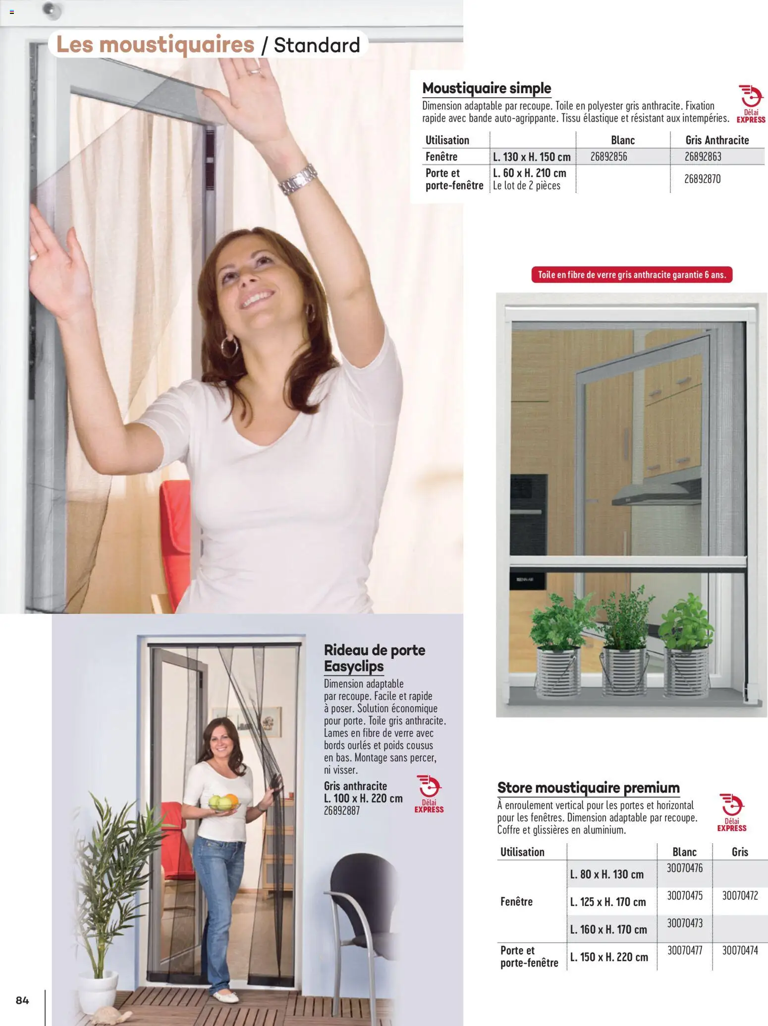 {H1} | Page: 84 | Produits: Poids, Moustiquaire, Portes, Rideau