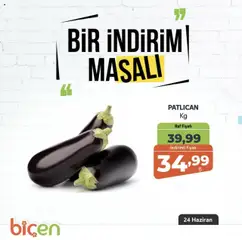 Biçen Market  Bir İndirim MaSali - 24.06.2025 tarihinden itibaren geçerlidir | Sayfa: 7 | Ürünler: Raf, Patlıcan