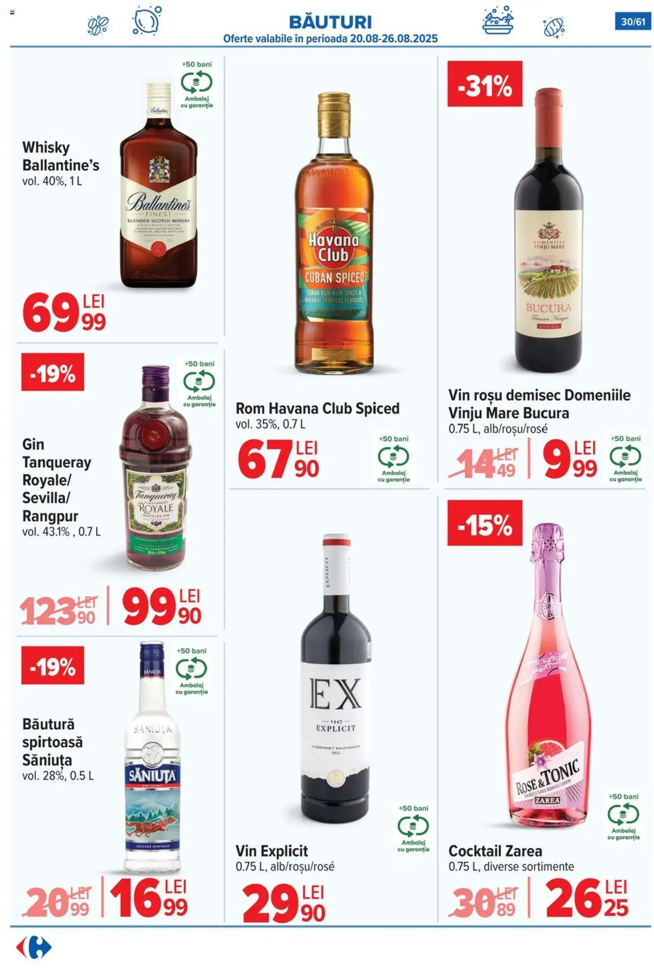 Catalog Carrefour – valabil de la 20.08.2025 | Pagină: 31 | Produse: Vin, Cocktail, Klementiinit, Rom