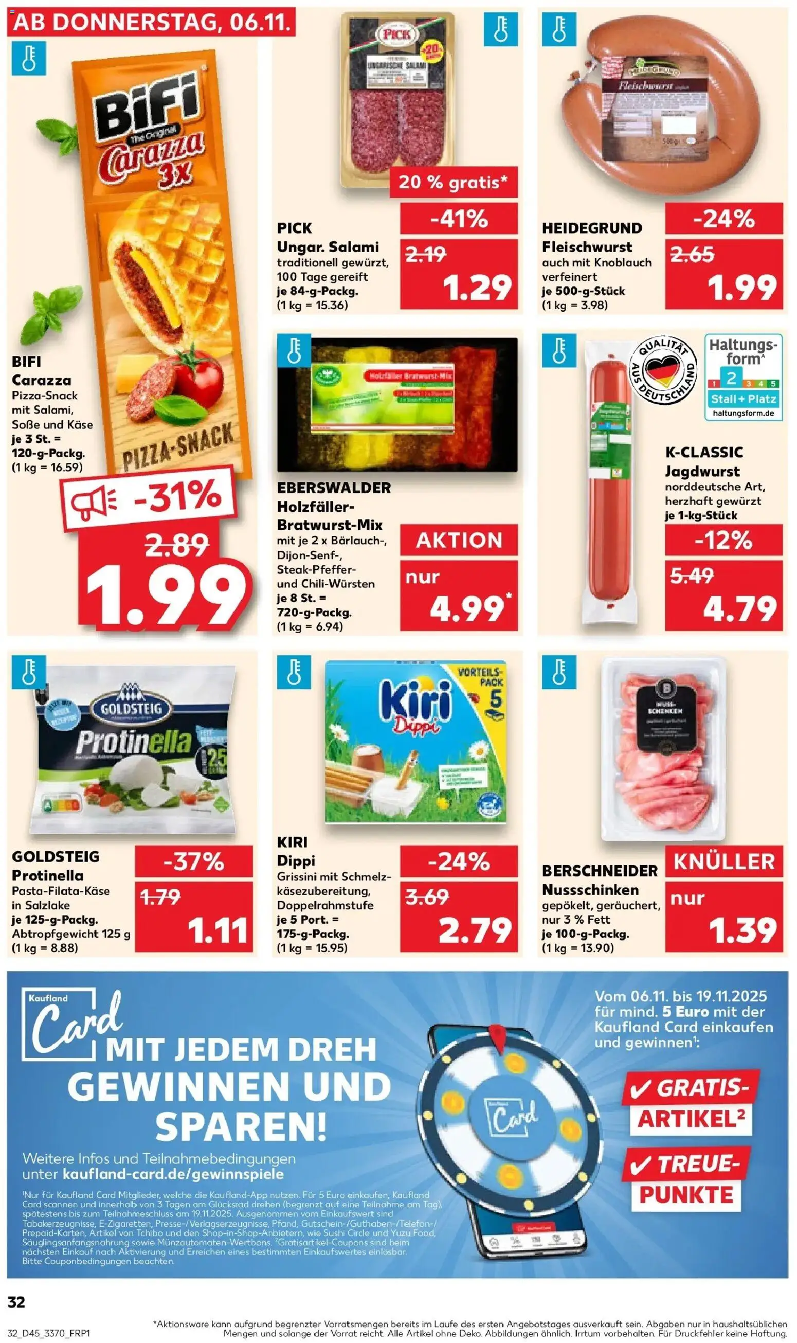 Kaufland prospekt Eilenburg	 – gültig ab 10.11.2025 | Seite: 32 | Produkte: Bifi, Soße, Knoblauch, Salami