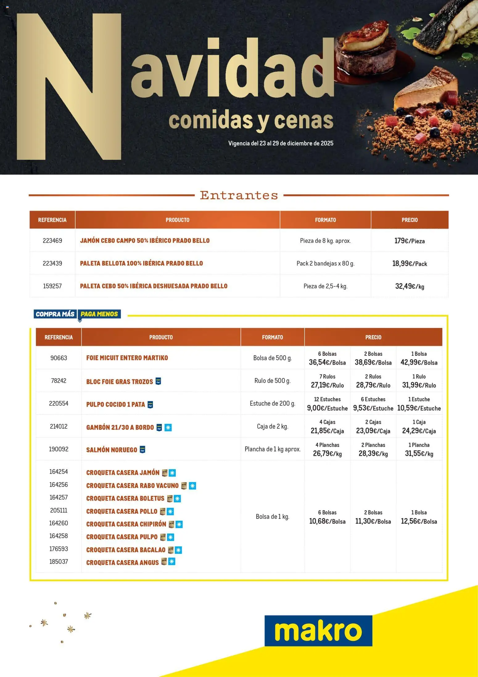 Makro - Menú Navidad Cataluña │ válido desde el 23.12.2025 | Página: 1 | Productos: Jamón, Bolsa, Plancha, Caja