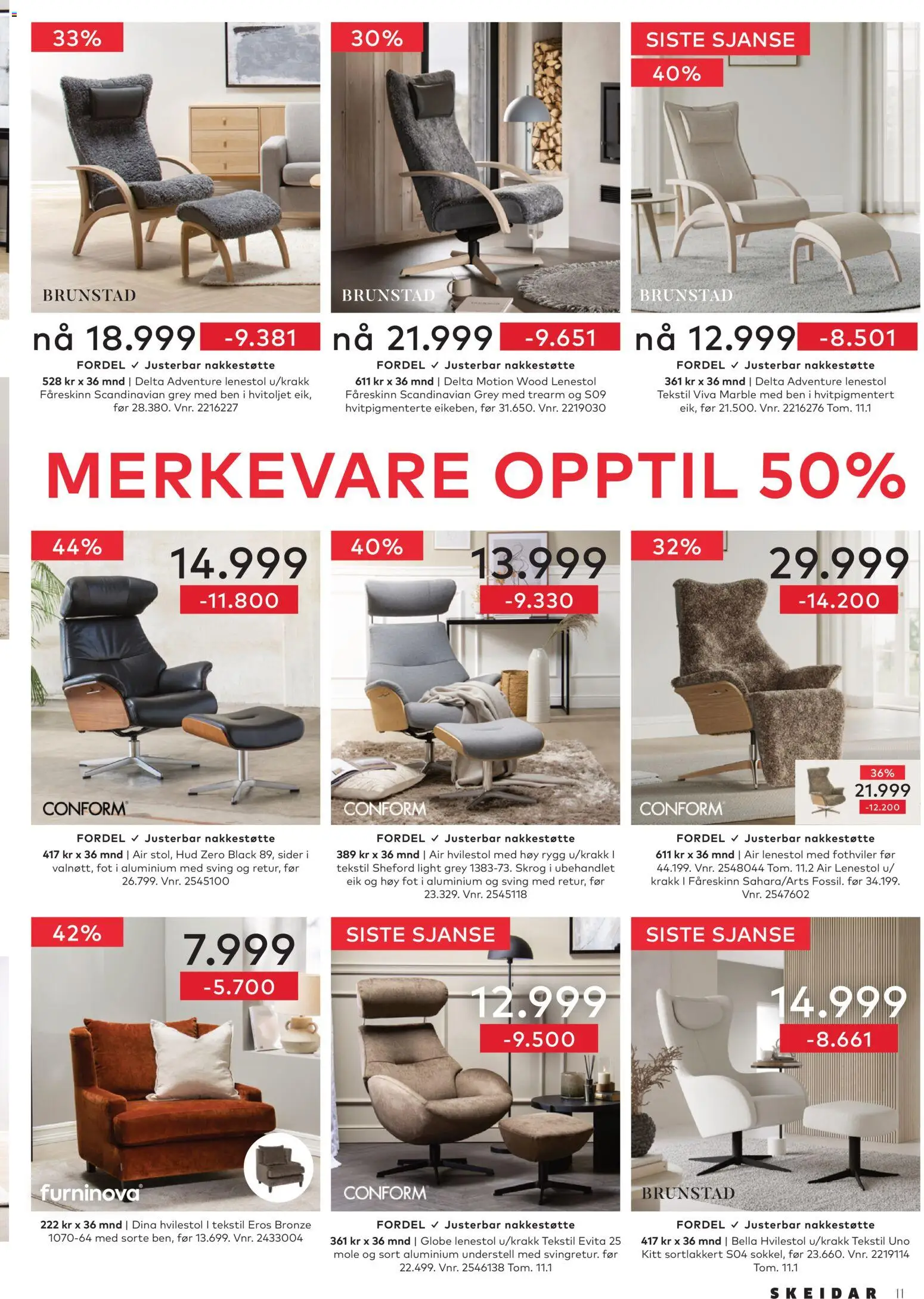 {H1} | Side: 11 | Produkter: Krakk, Hvilestol, Lenestol