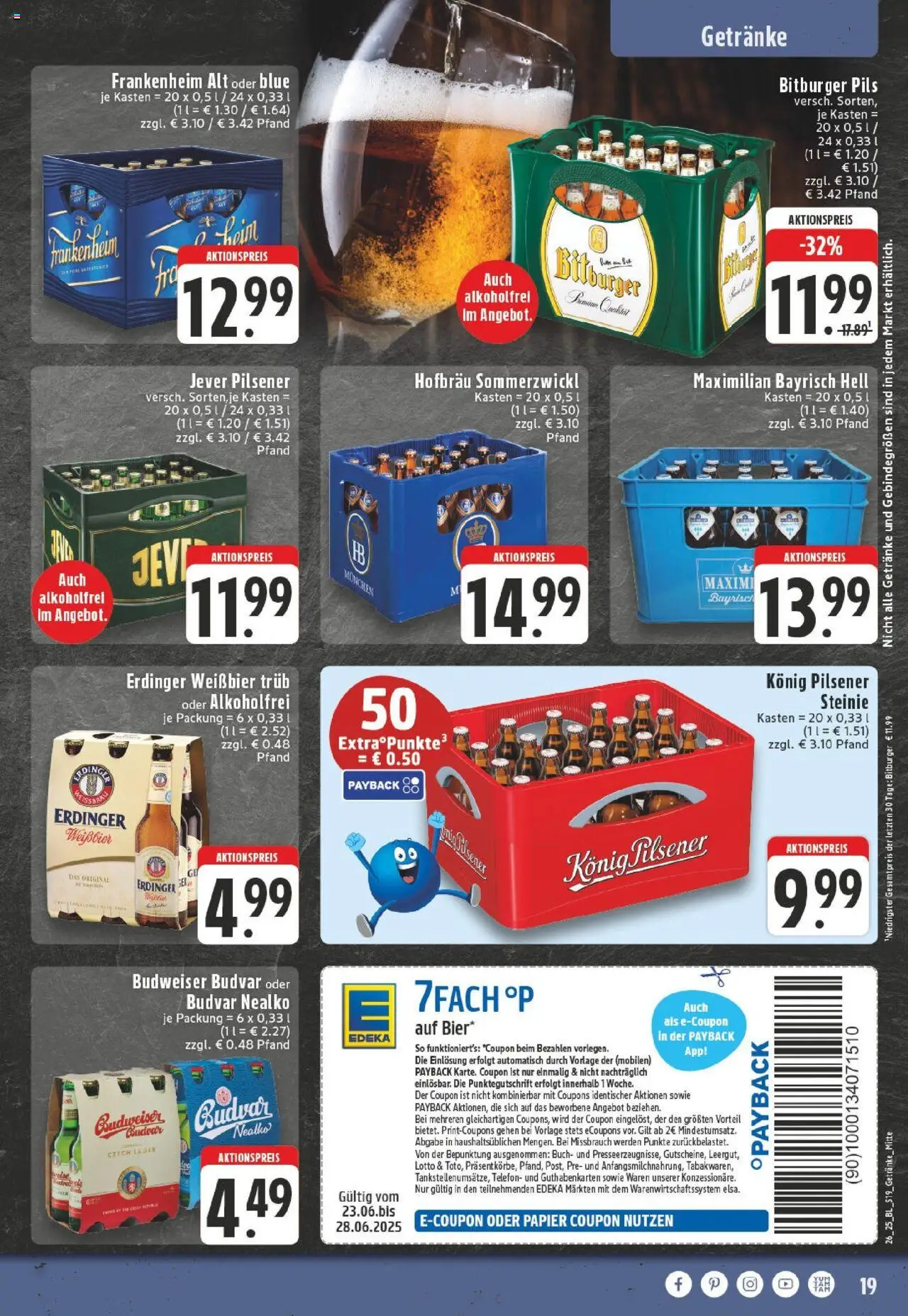 Edeka prospekt Erkrath - Hochdahl	 - gültig ab dem 22.06.2025 | Seite: 21 | Produkte: Erdinger, Weißbier, Budweiser, Telefon