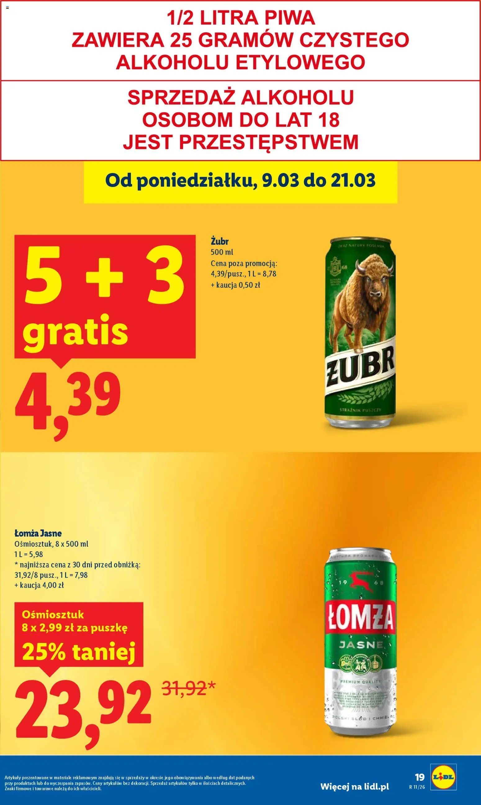 Lidl Polsko leták od 12.03.2026 | Strana: 19 | Produkty: Zubr