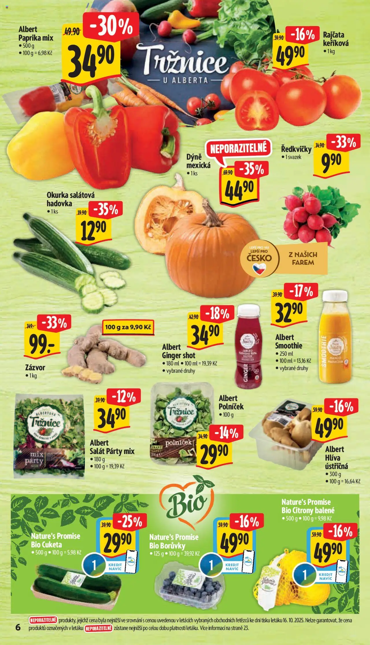 Albert leták - Supermarket od 22.10.2025 | Strana: 13 | Produkty: Borůvky, Polníček, Cuketa, Okurka