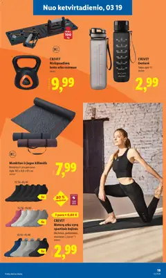 LIDL leidinys galioja nuo 16.03.2026 | Puslapis: 19 | Prekių: Kilimėlis, Kojinės