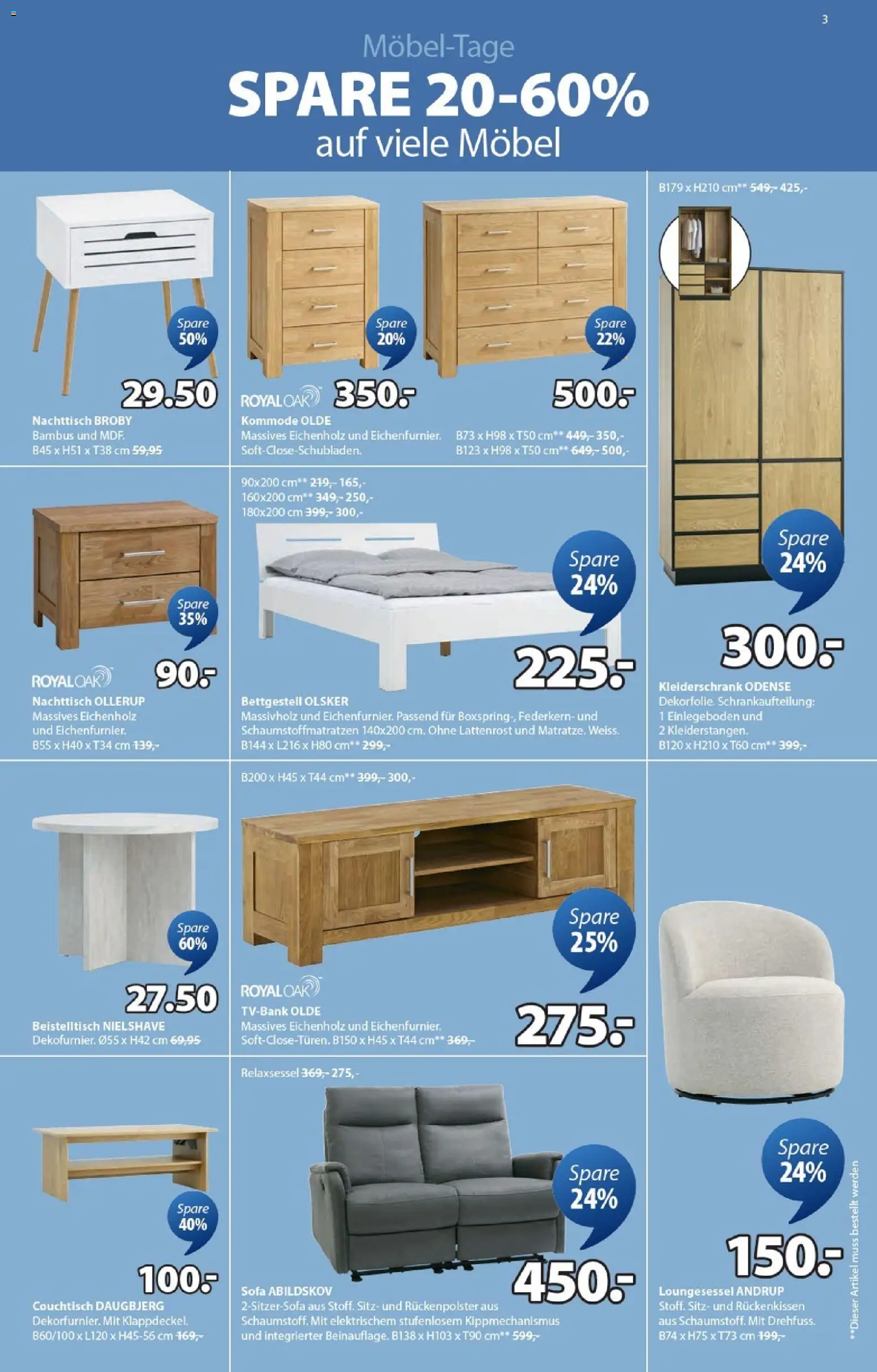 JYSK Aktionen – gültig ab 17.02.2026 | Seite: 3 | Produkte: Kleiderschrank, Sofa, Lattenrost, Relaxsessel