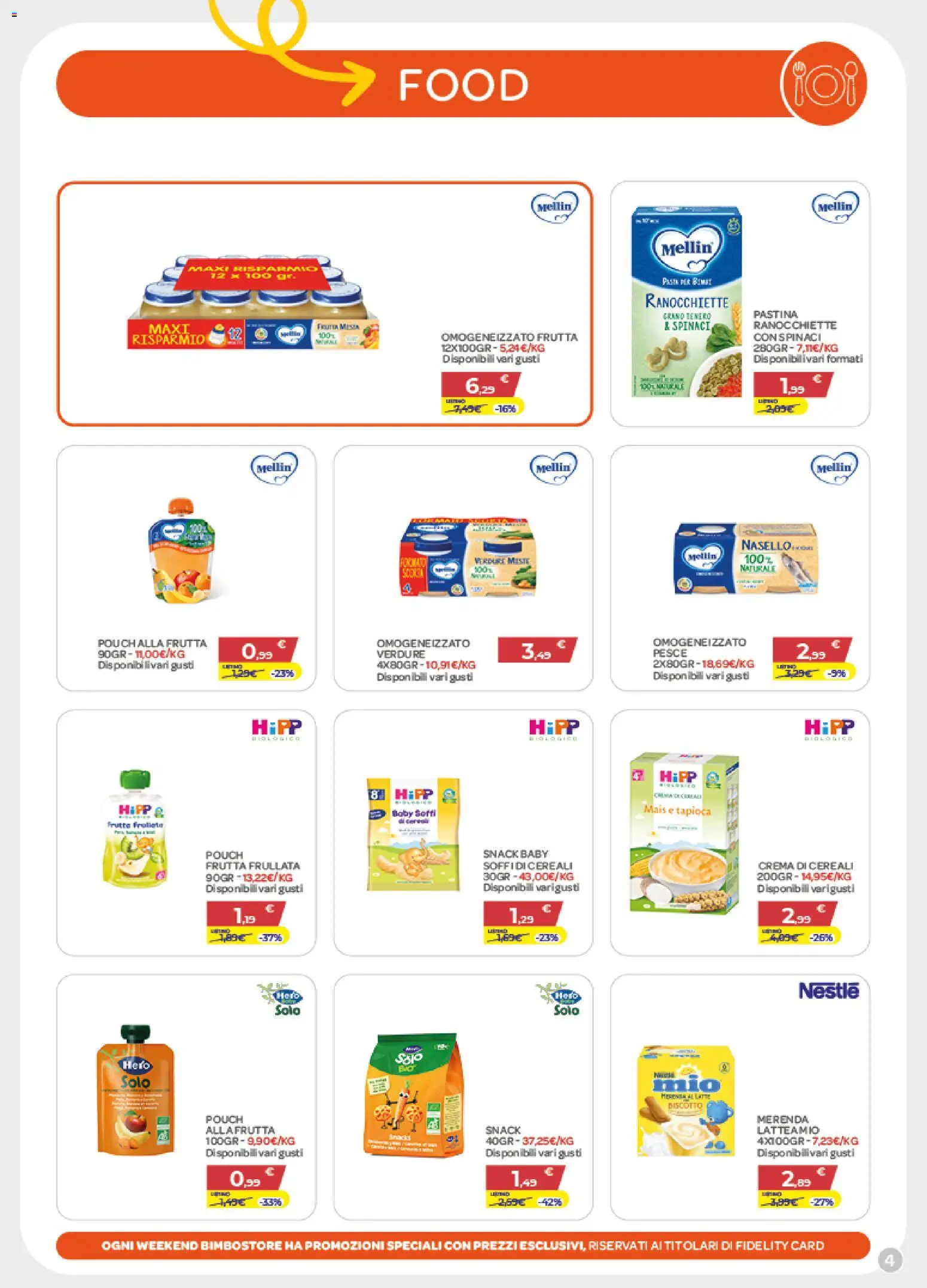Volantino Bimbo store del 05.03.2026 | Pagina: 4 | Prodotti: Crema, Pesce, Verdure, Mais