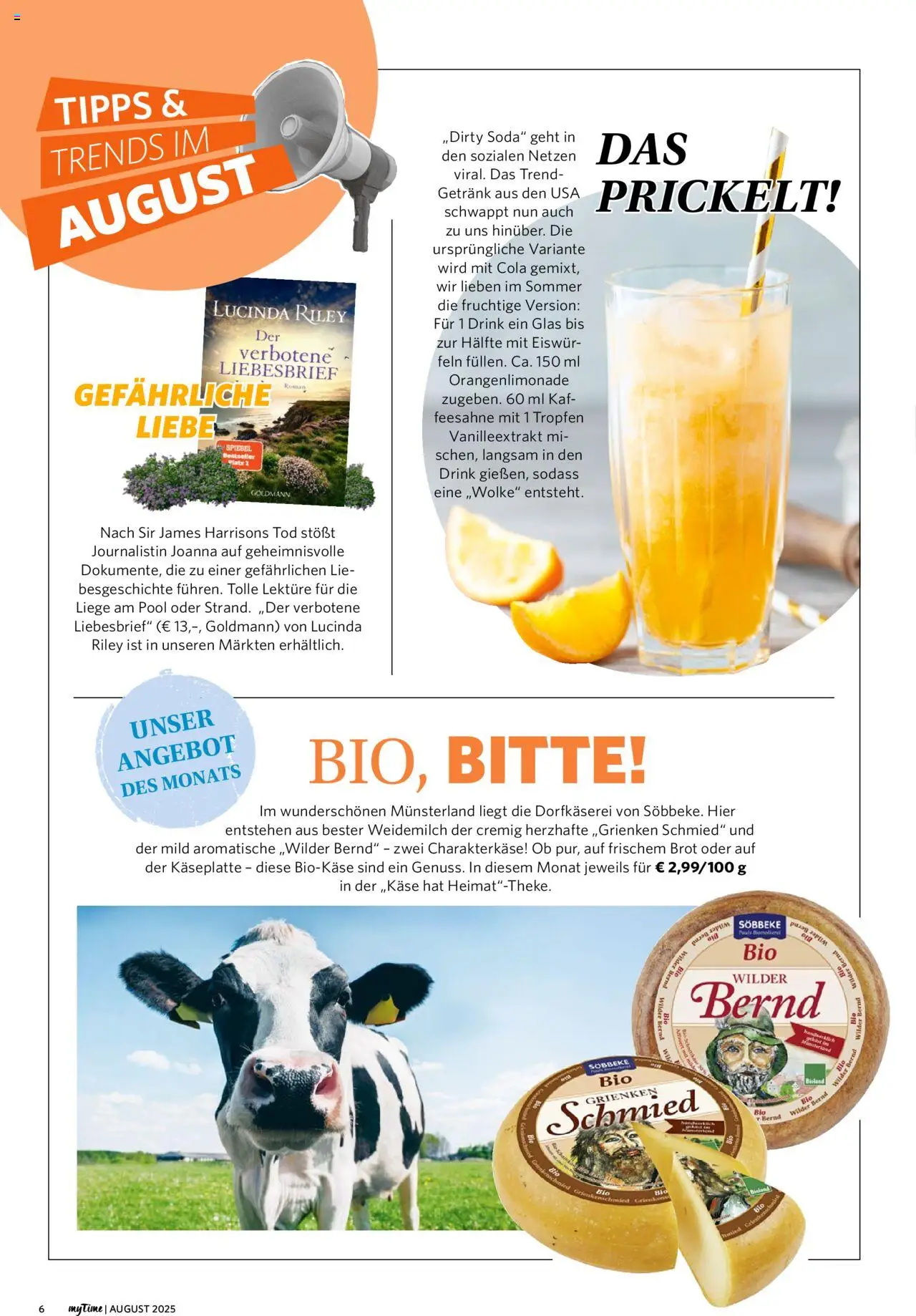 Famila Nordwest - myTime August 2025 - gültig ab dem 01.08.2025 | Seite: 6 | Produkte: Cola, Liege, Spiegel, Brot