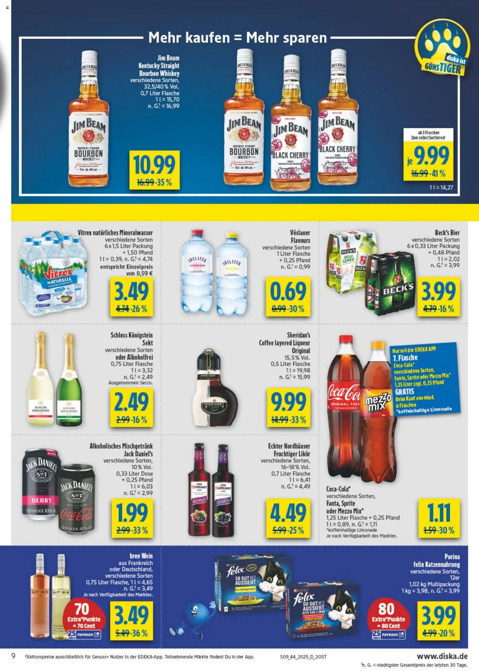 Diska - Diska Angebote Sachsen-Thüringen KW44 – gültig ab 27.10.2025 | Seite: 9 | Produkte: Mezzo mix, Himbeere, Bourbon, Whiskey