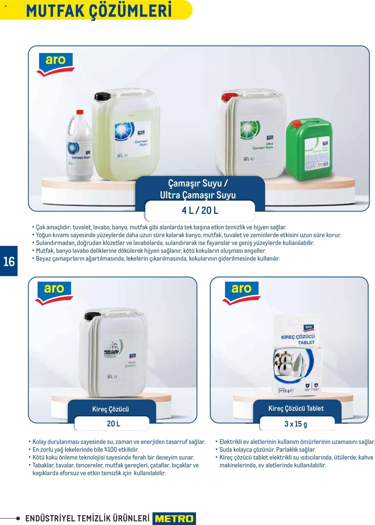 Metro - Endüstriyel Temizlik Ürünleri - 30.12.2025 tarihinden itibaren geçerlidir | Sayfa: 16 | Ürünler: Banyo, Kahve, Su, Tablet