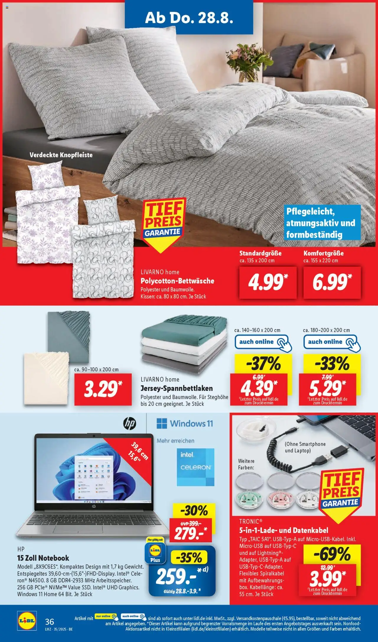 Lidl Prospekt Zossen - gültig ab dem 25.08.2025 | Seite: 48 | Produkte: Kissen, Laptop, Notebook, Smartphone