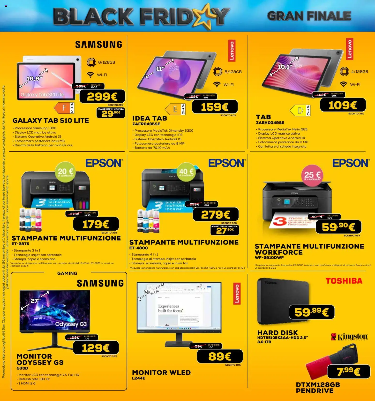 Volantino Euronics del 26.11.2025 | Pagina: 60 | Prodotti: Monitor, Fotocamera, Stampa, Batteria