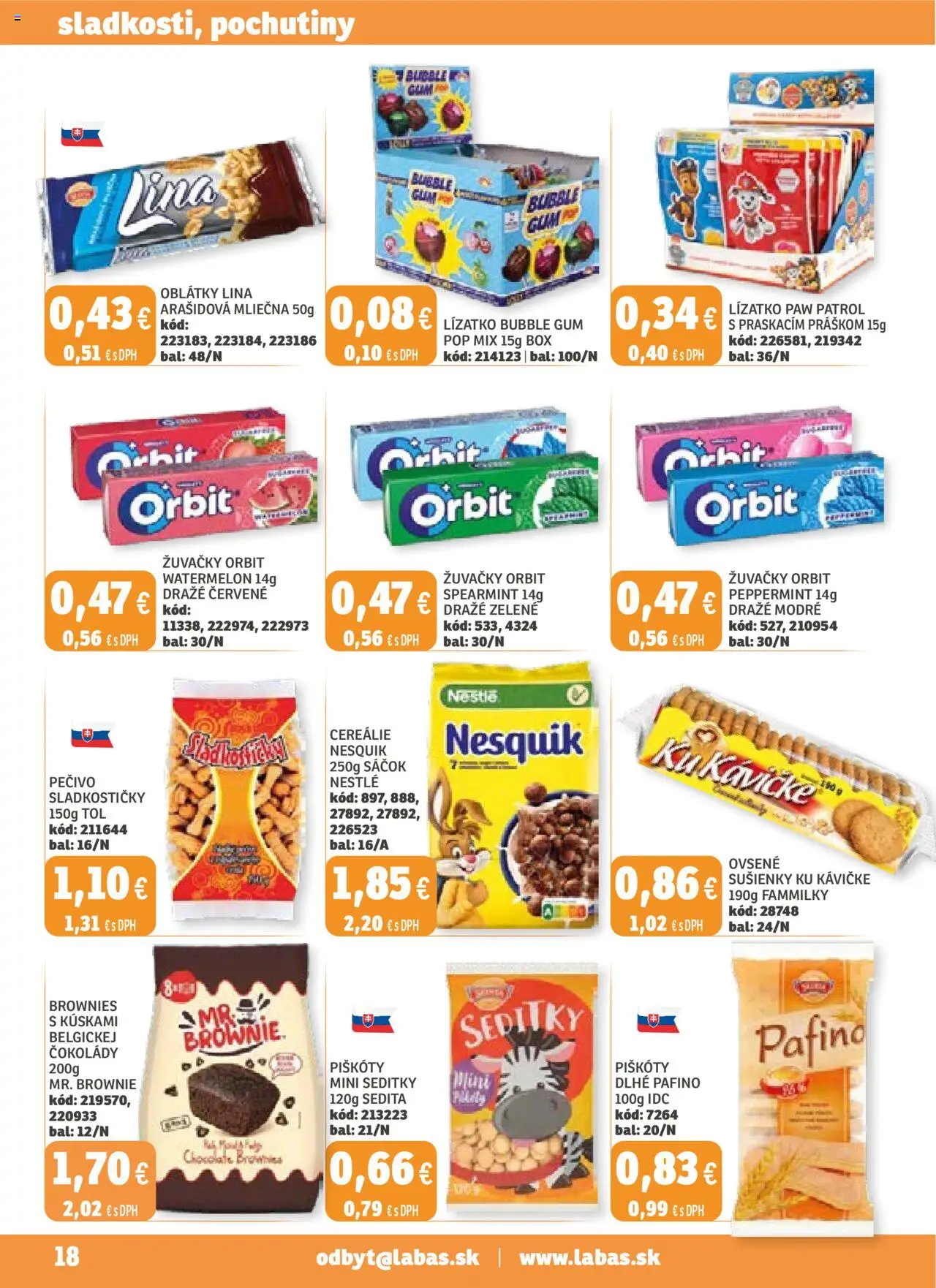 Nové Labaš akcie – leták je platný od 19.09.2025 | Strana: 18 | Produkty: Cereálie, Nesquik
