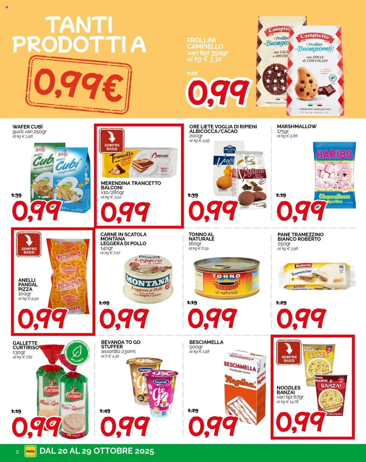 Volantino HarDis del 20.10.2025 | Pagina: 2 | Prodotti: Gallette, Tonno, Mais, Cacao