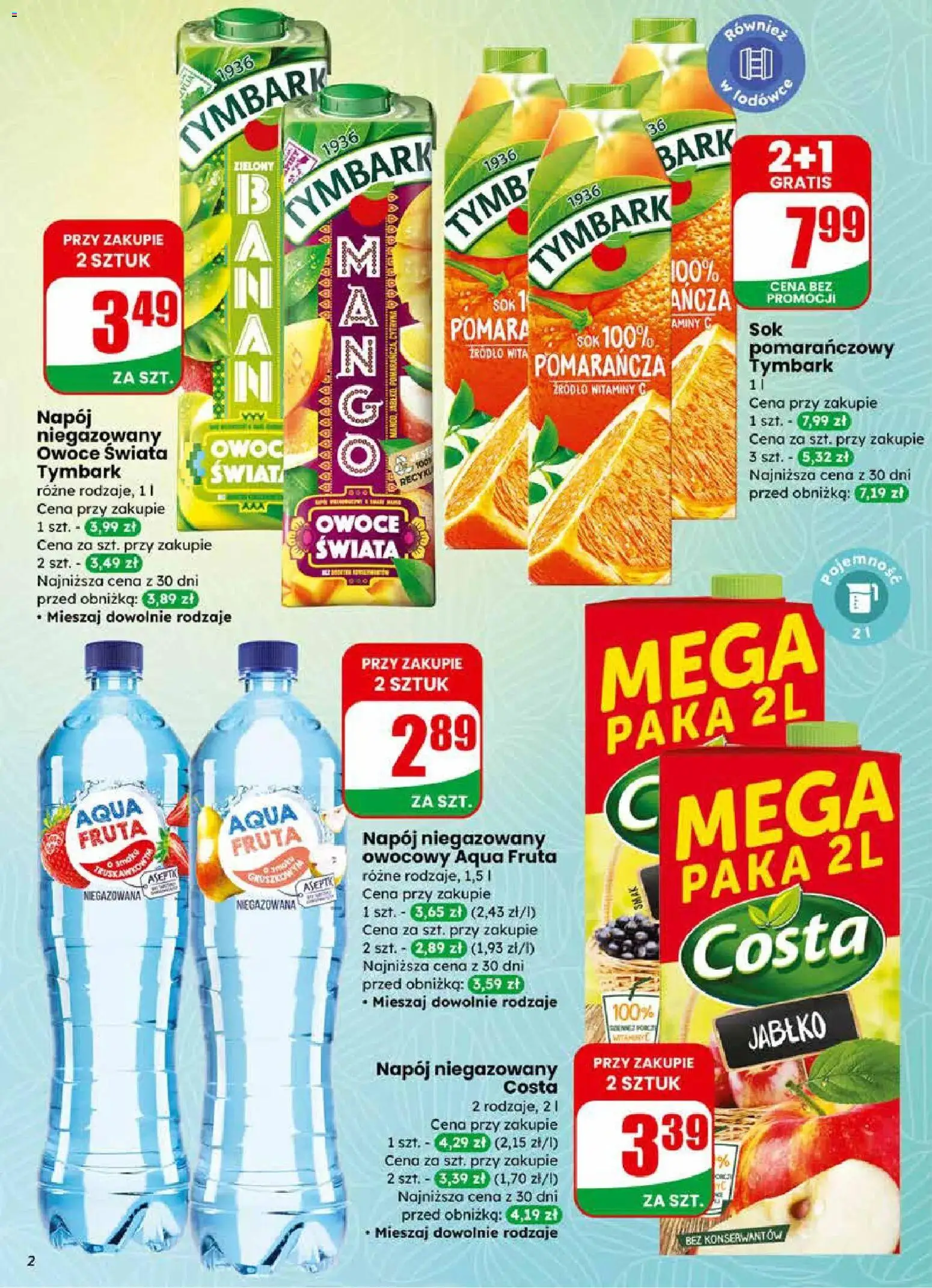 Dino gazetka od 01.04.2026 | Strona: 2 | Produkty: Sok pomarańczowy, Sok, Owoce
