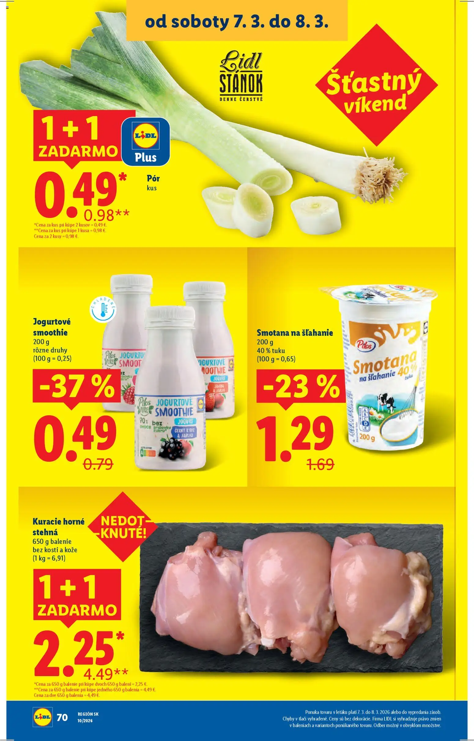 Nové Lidl akcie – leták je platný od 02.03.2026 | Strana: 104 | Produkty: Smotana, Smotana na šľahanie